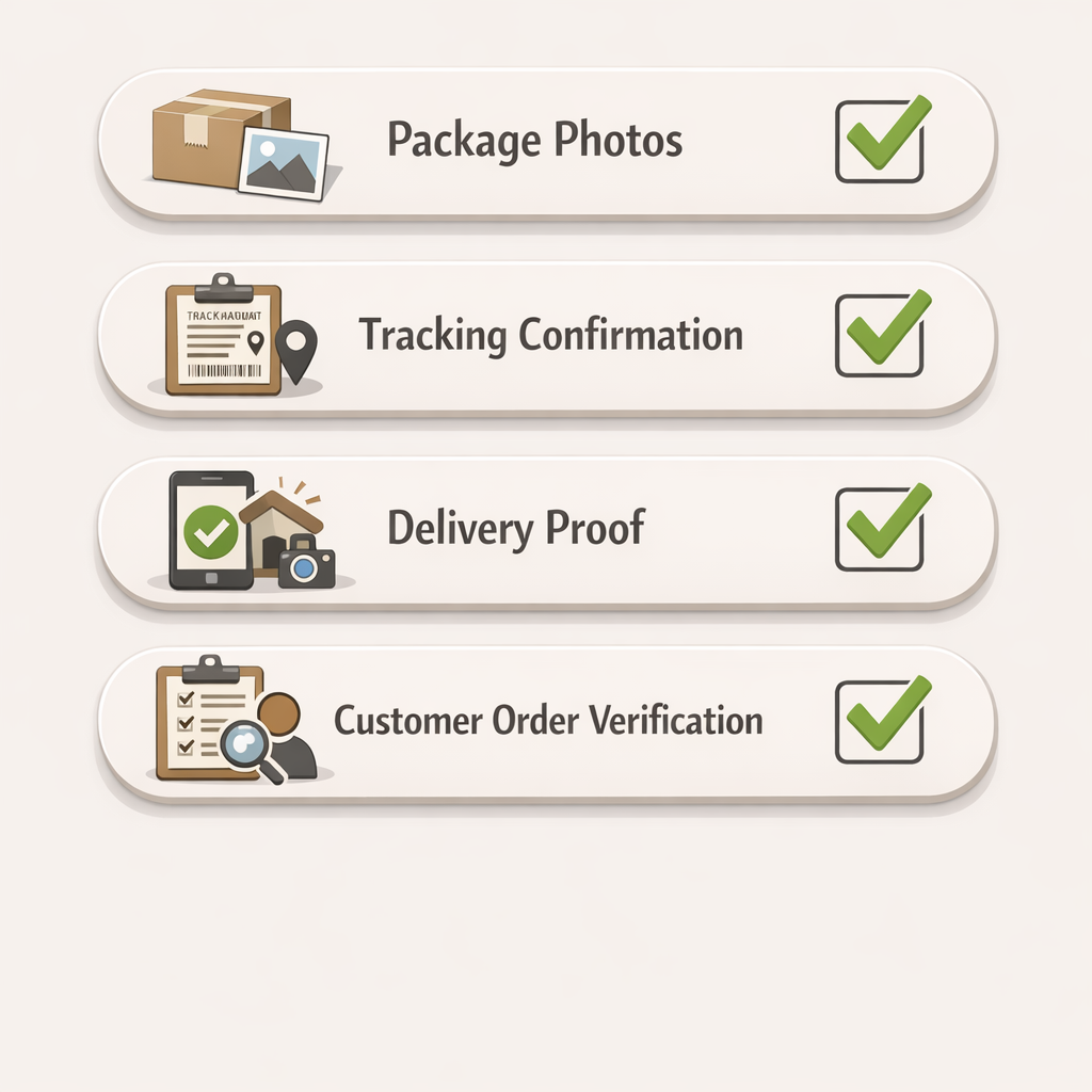 Checklist graphic of fulfillment evidence collection items